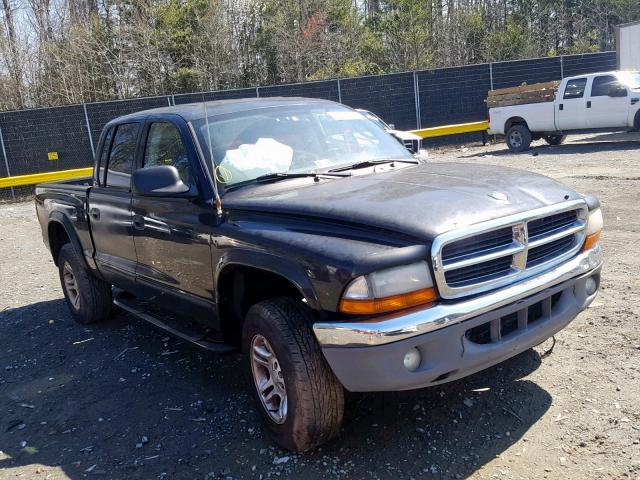 1D7HG48N74S719235 - 2004 DODGE DAKOTA QUA BLACK photo 1