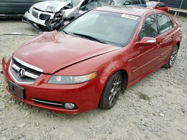 19UUA76538A021751 - 2008 ACURA TL TYPE S RED photo 2