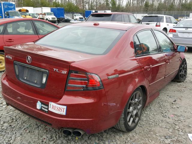 19UUA76538A021751 - 2008 ACURA TL TYPE S RED photo 4