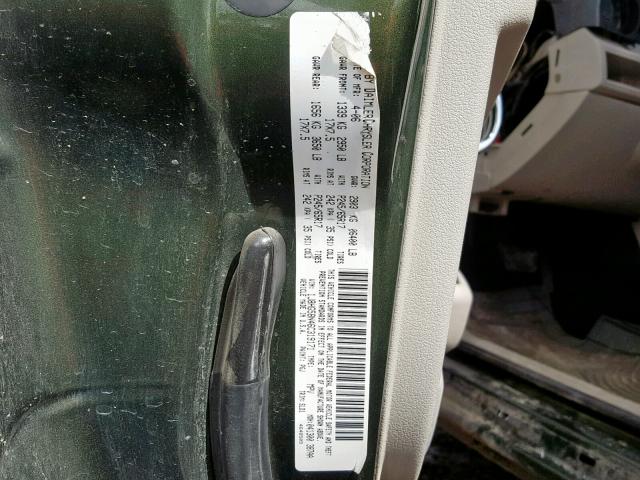 1J8HG58N46C319171 - 2006 JEEP COMMANDER GREEN photo 10