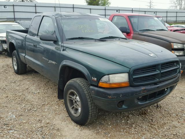 1B7GG22N7YS715095 - 2000 DODGE DAKOTA GREEN photo 1