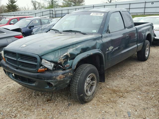 1B7GG22N7YS715095 - 2000 DODGE DAKOTA GREEN photo 9