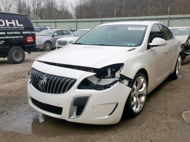 2G4GT5GX9F9147904 - 2015 BUICK REGAL GS WHITE photo 2