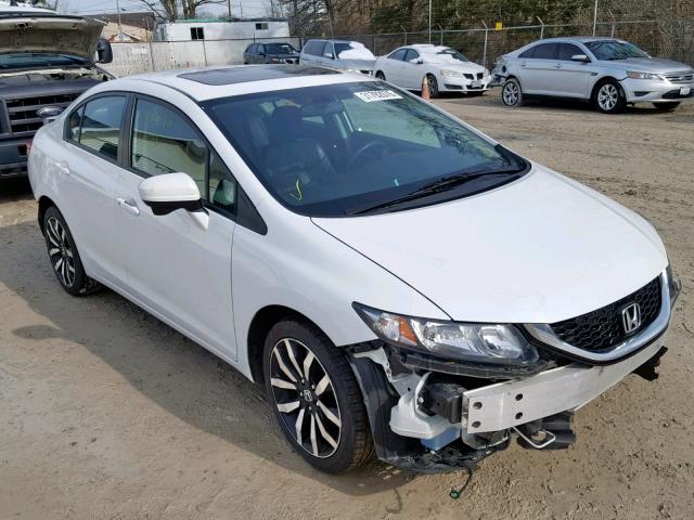 19XFB2F91EE214385 - 2014 HONDA CIVIC EXL WHITE photo 1