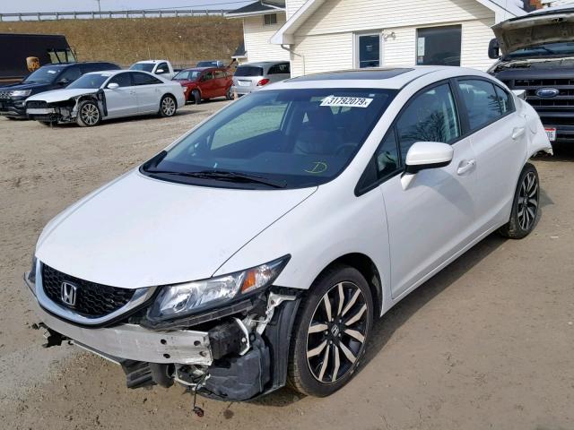 19XFB2F91EE214385 - 2014 HONDA CIVIC EXL WHITE photo 2