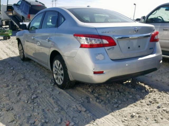 3N1AB7APXEY266189 - 2014 NISSAN SENTRA S SILVER photo 3