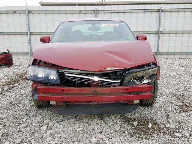 2G1WF52E759331632 - 2005 CHEVROLET IMPALA RED photo 9