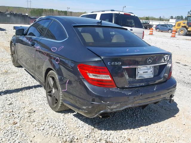 WDDGJ4HBXCF805505 - 2012 MERCEDES-BENZ C 250 BLACK photo 3