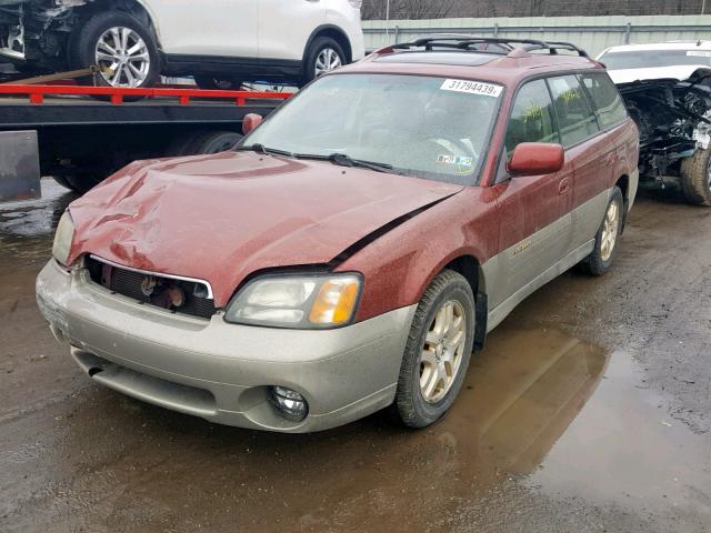 4S3BH686527657741 - 2002 SUBARU LEGACY OUT BURGUNDY photo 2