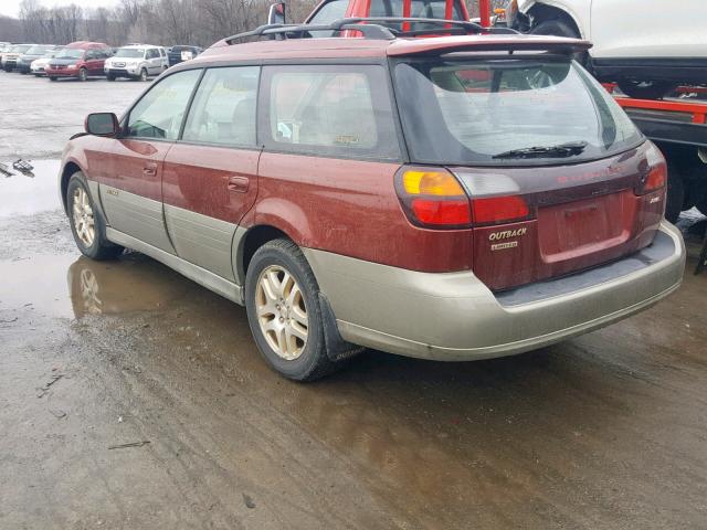 4S3BH686527657741 - 2002 SUBARU LEGACY OUT BURGUNDY photo 3