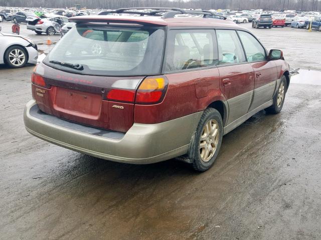 4S3BH686527657741 - 2002 SUBARU LEGACY OUT BURGUNDY photo 4