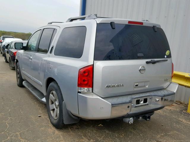 5N1AA08A25N740007 - 2005 NISSAN ARMADA SE SILVER photo 3