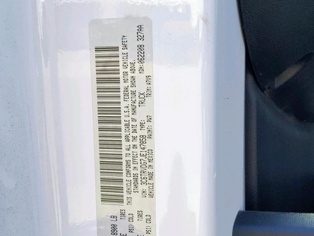 3C6TRVDG7JE147858 - 2018 RAM PROMASTER 白色 照片 10