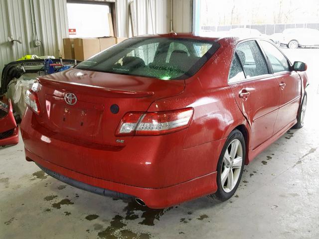 4T1BF3EK6BU675846 - 2011 TOYOTA CAMRY BASE RED photo 4