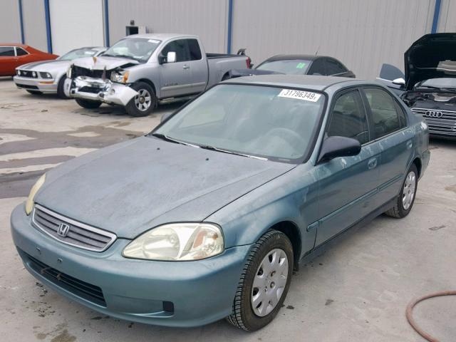 2HGEJ661XYH518390 - 2000 HONDA CIVIC BASE TEAL photo 2