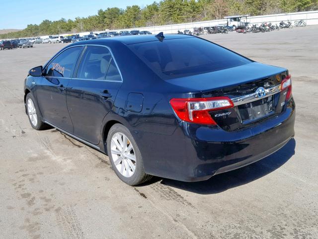 4T1BD1FK7EU131661 - 2014 TOYOTA CAMRY HYBR BLUE photo 3