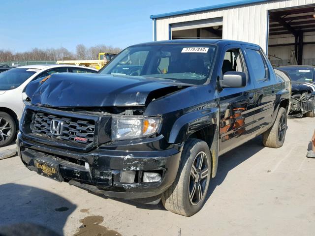 5FPYK1F7XEB008517 - 2014 HONDA RIDGELINE BLACK photo 2