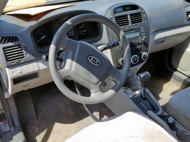 KNAFE221395658731 - 2009 KIA SPECTRA EX BLACK photo 9