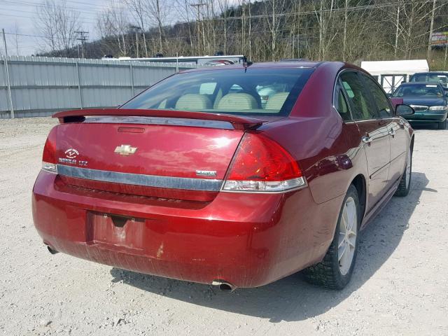 2G1WC5EM2B1143669 - 2011 CHEVROLET IMPALA LTZ RED photo 4