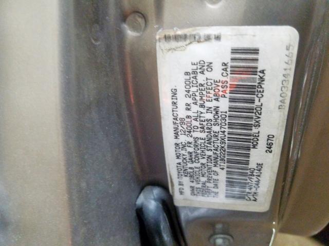 4T1BG22K9XU470301 - 1999 TOYOTA CAMRY CE  photo 10