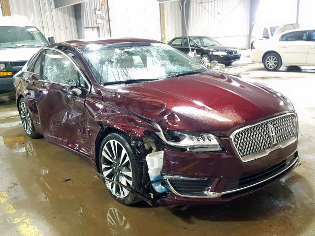 3LN6L5C96HR614597 - 2017 LINCOLN MKZ SELECT BURGUNDY photo 1