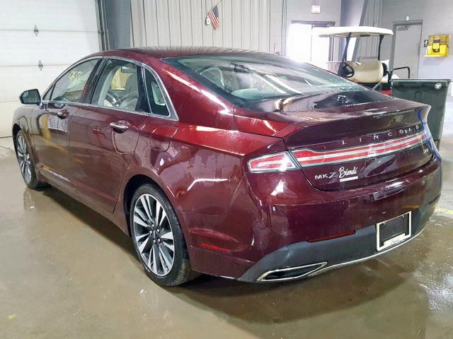 3LN6L5C96HR614597 - 2017 LINCOLN MKZ SELECT BURGUNDY photo 3