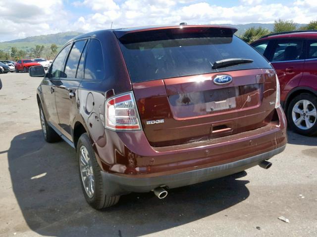 2FMDK3JC3ABB52761 - 2010 FORD EDGE SEL MAROON photo 3