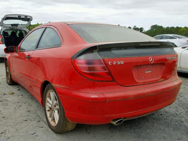 WDBRN40J23A513689 - 2003 MERCEDES-BENZ C 230K SPO RED photo 3