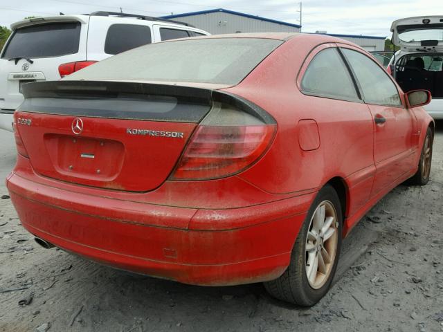 WDBRN40J23A513689 - 2003 MERCEDES-BENZ C 230K SPO RED photo 4