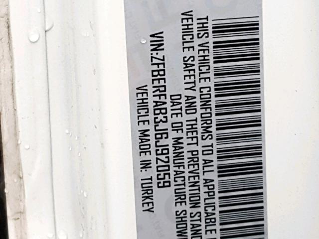 ZFBERFAB3J6J92059 - 2018 RAM PROMASTER 白色 照片 10