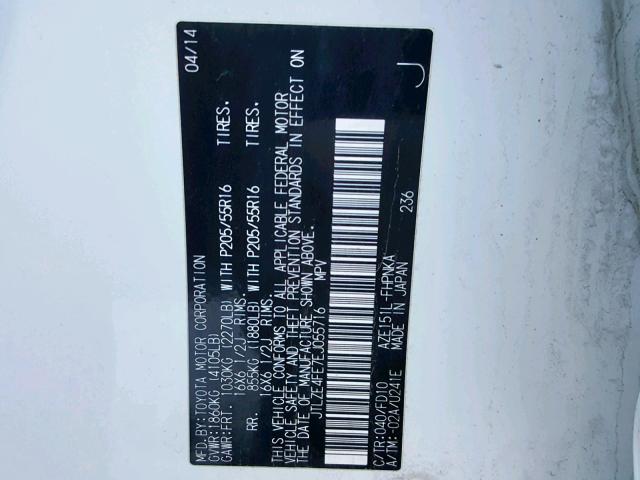 JTLZE4FE7EJ055716 - 2014 TOYOTA SCION XB 白色 照片 10