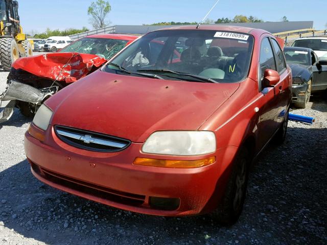 KL1TD52615B447083 - 2005 CHEVROLET AVEO BASE წითელი ფოტო 2