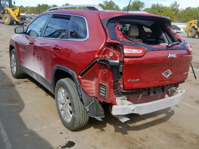 1C4PJMDB0GW259769 - 2016 JEEP CHEROKEE L RED photo 3