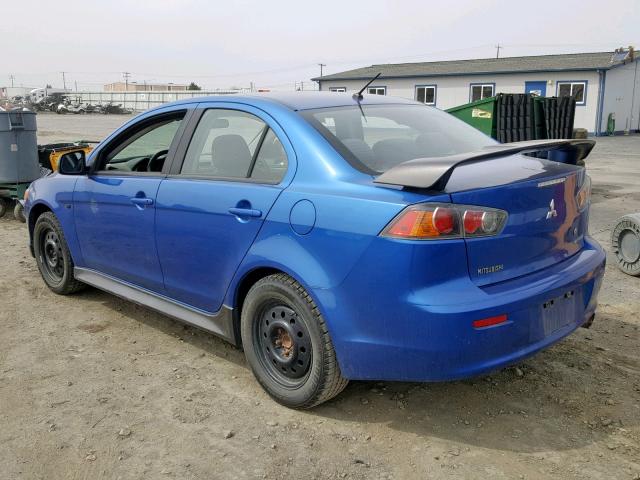 JA32U8FW2BU039027 - 2011 MITSUBISHI LANCER GTS BLUE photo 3