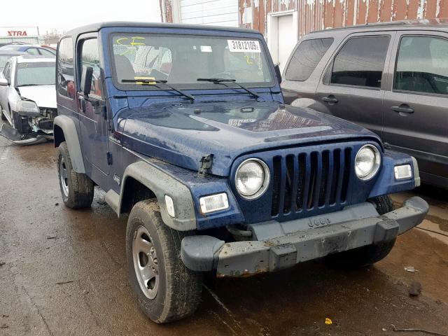 1J4FA39S22P770458 - 2002 JEEP WRANGLER / BLUE photo 1