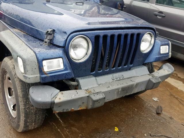 1J4FA39S22P770458 - 2002 JEEP WRANGLER / BLUE photo 9