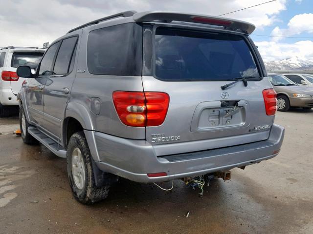 5TDBT48A81S049773 - 2001 TOYOTA SEQUOIA LI SILVER photo 3