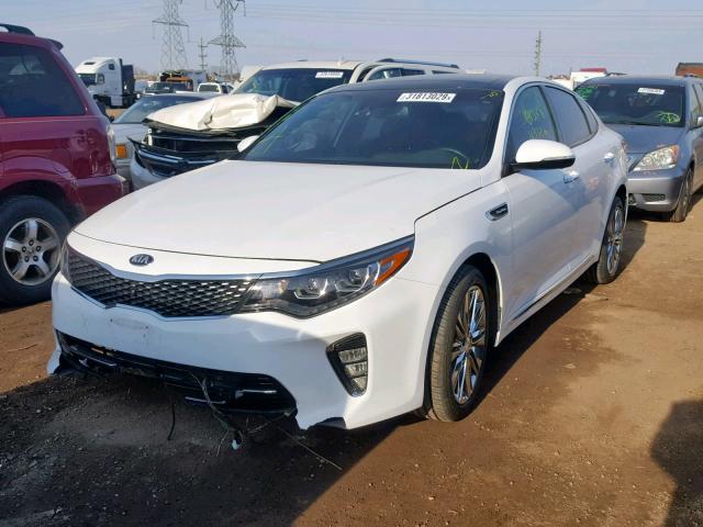 5XXGV4L25JG206192 - 2018 KIA OPTIMA SXL WHITE photo 2