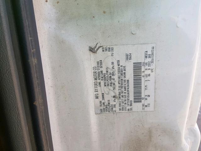 1FTYR10U65PA36288 - 2005 FORD RANGER WHITE photo 10