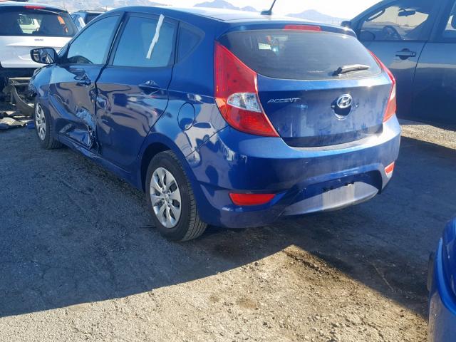 KMHCT5AE1GU280957 - 2016 HYUNDAI ACCENT SE BLUE photo 3