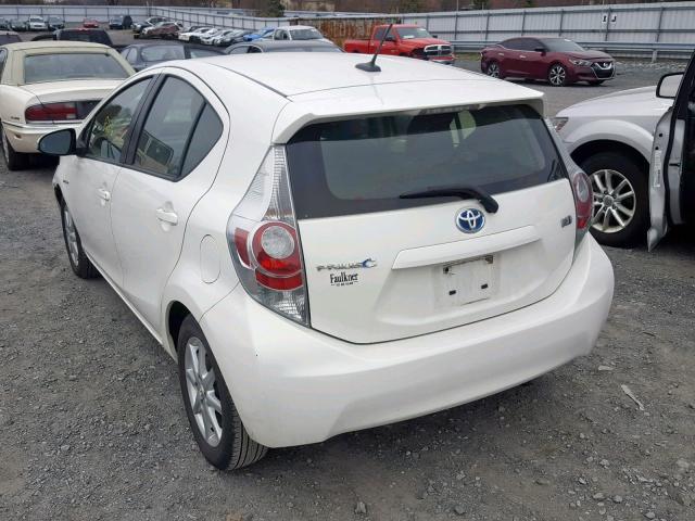 JTDKDTB30C1021158 - 2012 TOYOTA PRIUS C WHITE photo 3