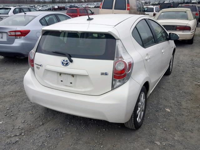 JTDKDTB30C1021158 - 2012 TOYOTA PRIUS C WHITE photo 4