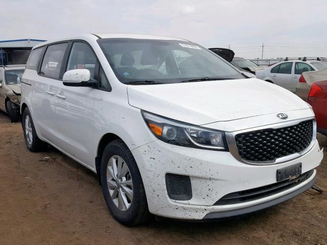 KNDMA5C1XG6150379 - 2016 KIA SEDONA L WHITE photo 1