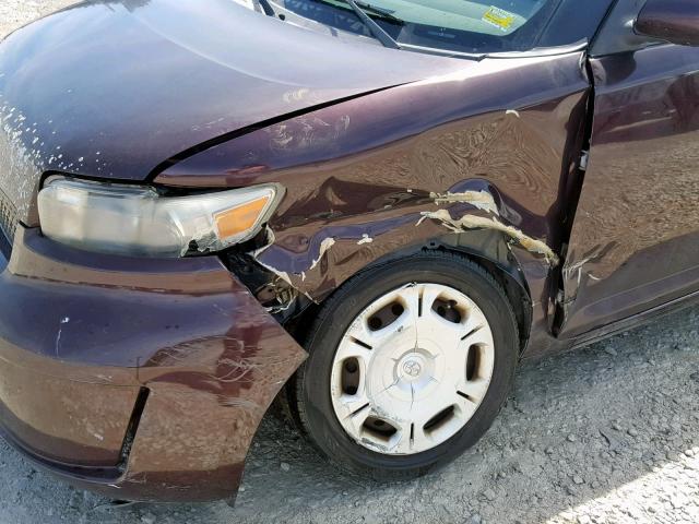JTLKE50E991075424 - 2009 TOYOTA SCION XB MAROON photo 9