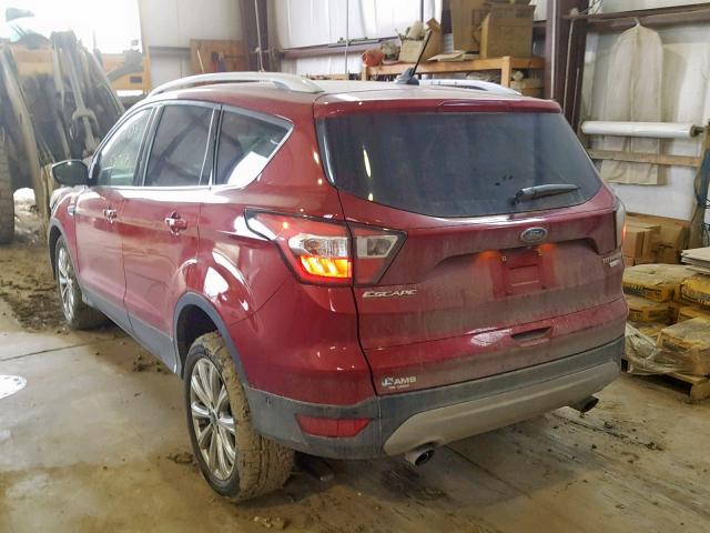 1FMCU9J97JUA92961 - 2018 FORD ESCAPE TIT RED photo 3