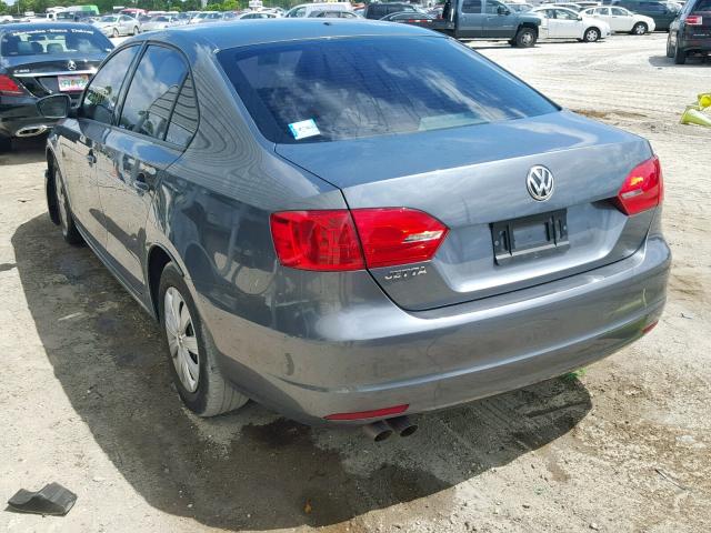3VW2K7AJ0EM320035 - 2014 VOLKSWAGEN JETTA BASE GRAY photo 3