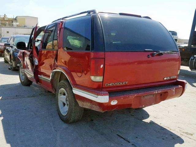 1GNCS13W7S2234860 - 1995 CHEVROLET BLAZER BURGUNDY photo 3