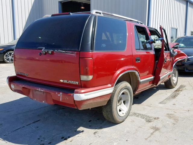 1GNCS13W7S2234860 - 1995 CHEVROLET BLAZER BURGUNDY photo 4