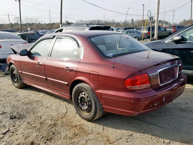 KMHWF25S13A755425 - 2003 HYUNDAI SONATA GL BURGUNDY photo 3