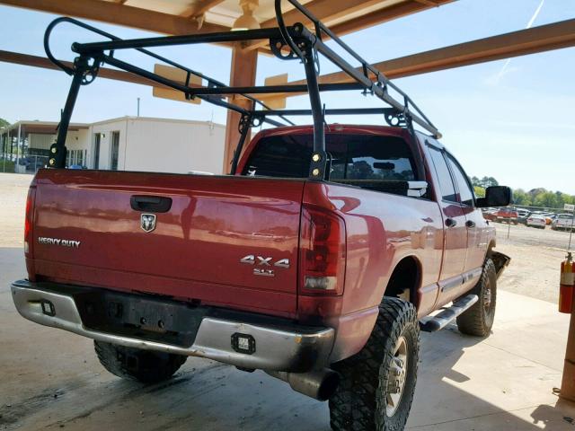 1D7KS28C56J182929 - 2006 DODGE RAM 2500 S RED photo 4